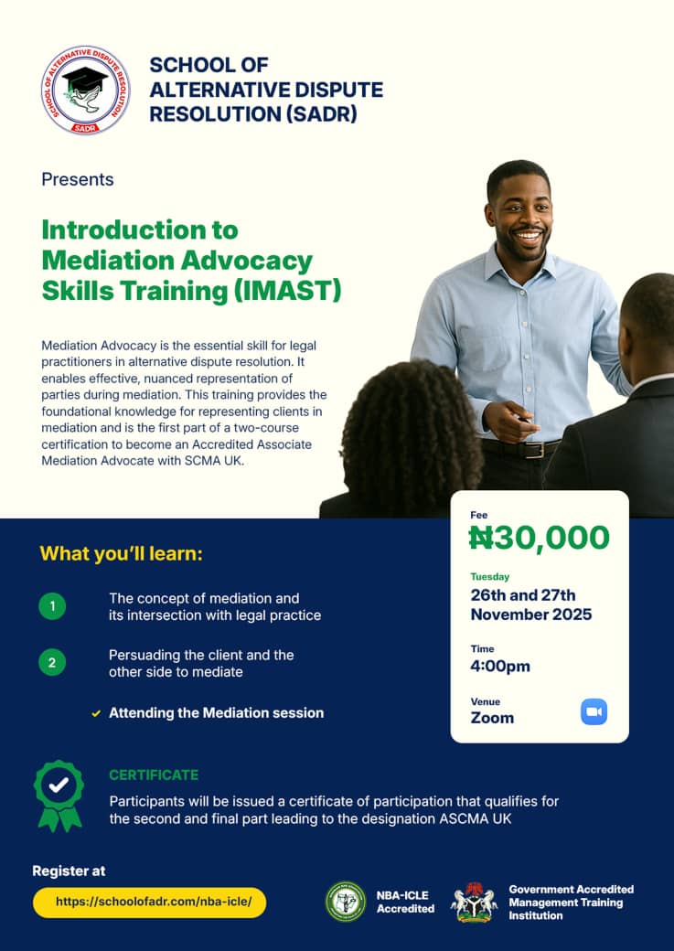 Mediation Advocacy Skills Training (IMAST)